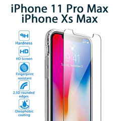 Защитное стекло 10D PRO+ 9H Tempered Glass Screen Protector Black Черное (1pcs pack) для Apple iPhone XS MAX/11 PRO MAX цена и информация | Защитные пленки для телефонов | 220.lv