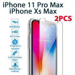 Защитное стекло PRO+ 9H Tempered Glass Screen Protector (2pcs pack) для Apple iPhone XS Max/11 Pro Max 6.5inch цена и информация | Защитные пленки для телефонов | 220.lv