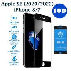 Защитное стекло 10D PRO+ 9H Tempered Glass Screen Protector Black Черное (1pcs pack) для Apple iPhone 7/8/SE 2020/SE 2022 цена и информация | Защитные пленки для телефонов | 220.lv