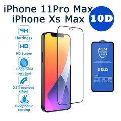 Защитное стекло 10D PRO+ 9H Tempered Glass Screen Protector Black Черное (1pcs pack) для Apple iPhone XS MAX/11 PRO MAX цена и информация | Защитные пленки для телефонов | 220.lv