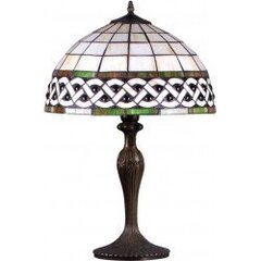 Galda lampa Kaja Tifany kolekcija melna ar krāsainu kupolu 40cm 1xE27 K-G162208 цена и информация | Настольные лампы | 220.lv