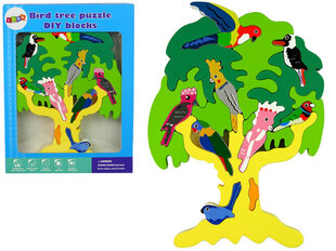 Koka puzle Lean Toys Koks ar papagaiļiem cena un informācija | Puzles, 3D puzles | 220.lv