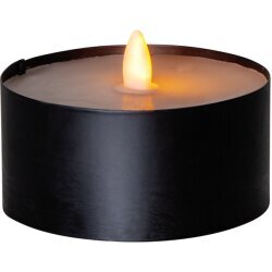 Led vaska svece melnā trauciņā uz 2xAA baterijām Torch Candle 062-37-1 цена и информация | Sveces un svečturi | 220.lv