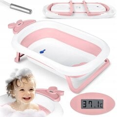 Детская ванночка с термометром бело-розовая цена и информация | Maudynių prekės | 220.lv