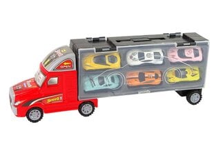 Liela kravas mašīna ar automobiļiem Lean Toys cena un informācija | Rotaļlietas zēniem | 220.lv