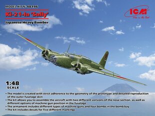 Līmējošais modelis ICM 48196 Japanese Heavy Bomber Ki-21-Ia Sally 1/48 cena un informācija | Līmējamie modeļi | 220.lv