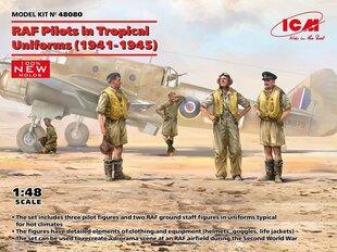 Līmējošais modelis ICM 48080 RAF Pilots in Tropical Uniforms (1941-1945) 1/48 cena un informācija | Līmējamie modeļi | 220.lv