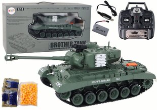 Tanks ar tālvadības pulti Leopard 102 Lean Toys, pelēks cena un informācija | Rotaļlietas zēniem | 220.lv