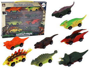 Rotaļu transportlīdzekļu komplekts Lean Toys Dinozauri, 8 d. cena un informācija | Rotaļlietas zēniem | 220.lv