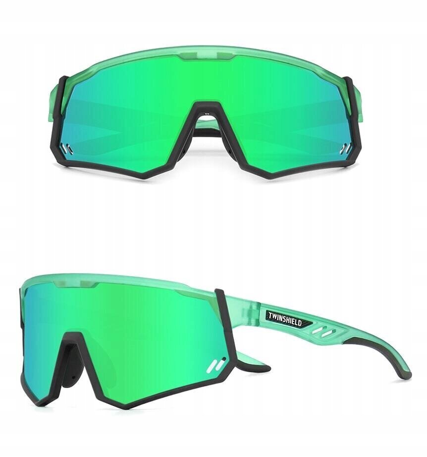 Velobrilles Twinshield STW-C35, zaļas cena un informācija | Sporta brilles | 220.lv