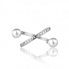 Elegants tērauda gredzens ar pērlēm WR1023S Emily Westwood cena un informācija | Gredzeni | 220.lv