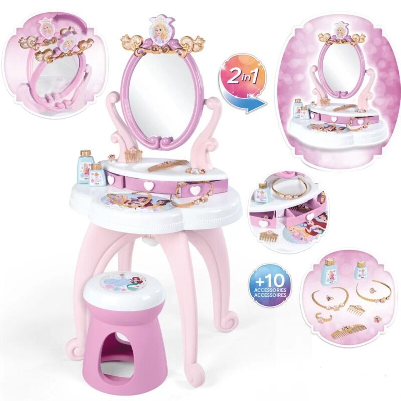 Skaistumkopšanas un mēbeļu komplekts 2in1 Smoby, rozā цена и информация | Rotaļlietas meitenēm | 220.lv