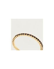 Minimālistisks apzeltīts gredzens ar melniem cirkoniem Black Essential Gold AN01-348 Pdpaola cena un informācija | Gredzeni | 220.lv