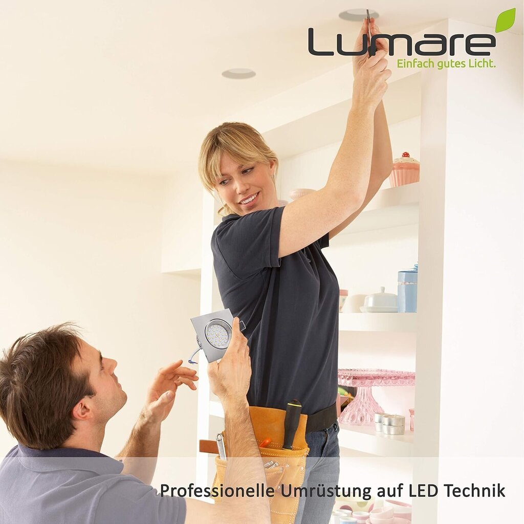 LED griestu lampas Lumare, 400LM, 4W, 230V, 6gab, balts cena un informācija | Iebūvējamās lampas, LED paneļi | 220.lv