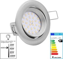 LED griestu lampas Lumare, 400LM, 4W, 230V, 6gab, balts cena un informācija | Iebūvējamās lampas, LED paneļi | 220.lv