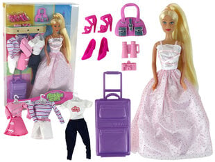 Lelle ar čemodānu komplekts Lean Toys cena un informācija | Rotaļlietas meitenēm | 220.lv