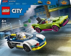 60415 Полицейская машина LEGO® City и погоня за мощной машиной цена и информация | Конструкторы и кубики | 220.lv