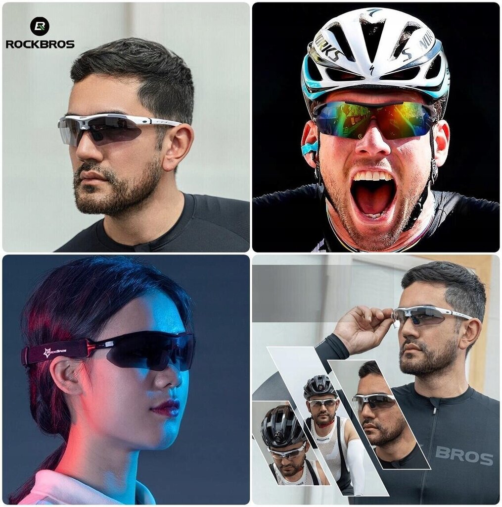 Saulesbrilles riteņbraucējiem - 5 UV lēcas 10007, melnas/zilas cena un informācija | Sporta brilles | 220.lv