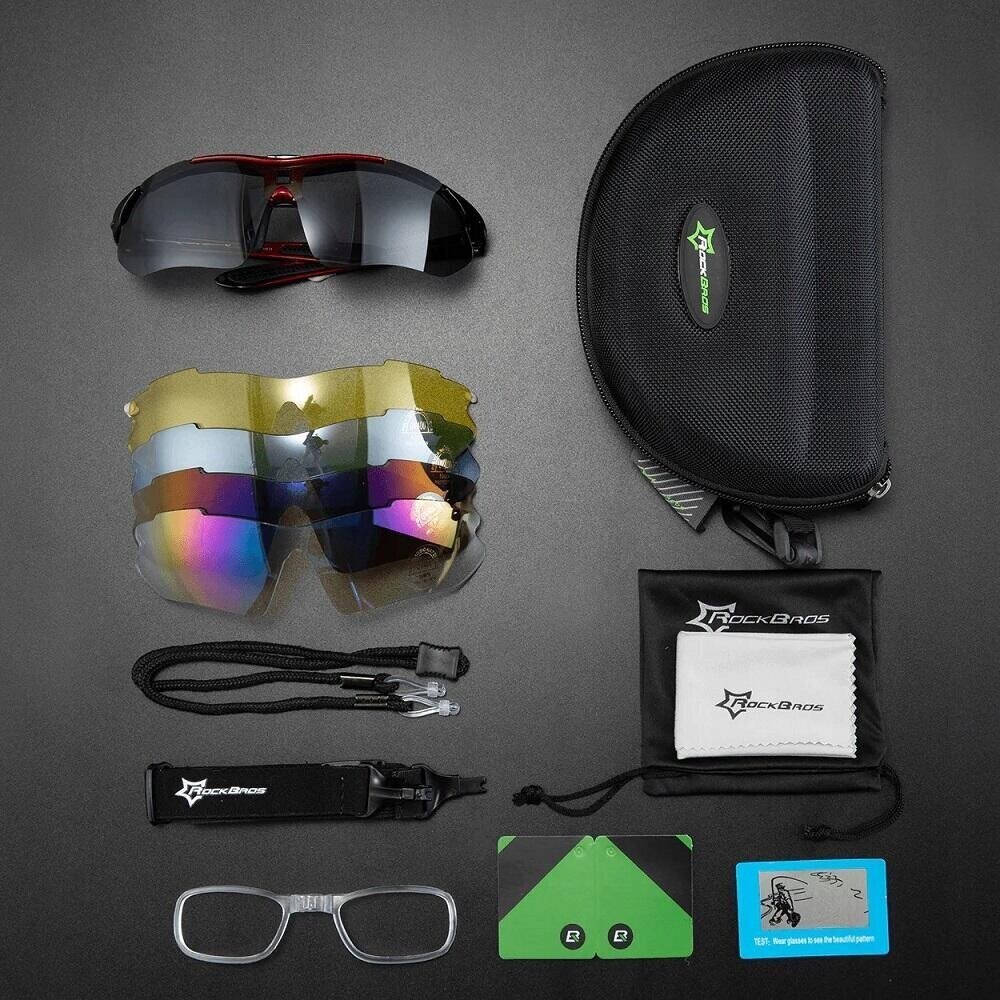 Saulesbrilles riteņbraucējiem - 5 UV lēcas 10007, melnas/zilas cena un informācija | Sporta brilles | 220.lv