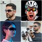Saulesbrilles riteņbraucējiem - 5 UV lēcas 10001, melnas cena un informācija | Sporta brilles | 220.lv