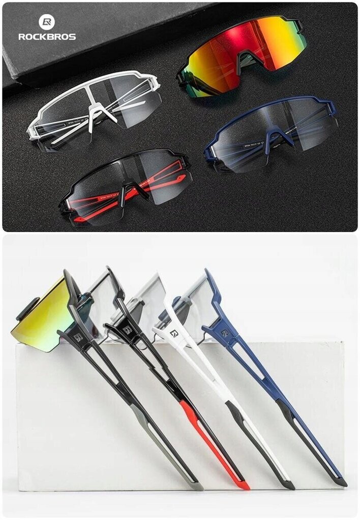 Sporta saulesbrilles Rockbros 10175, melnas cena un informācija | Sporta brilles | 220.lv
