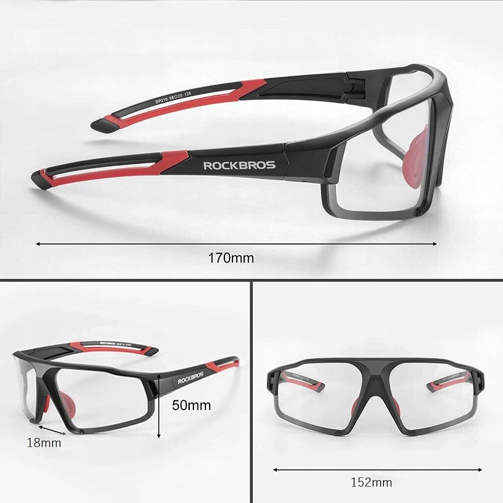 Sporta saulesbrilles Rockbros SP216BK, melnas cena un informācija | Sporta brilles | 220.lv