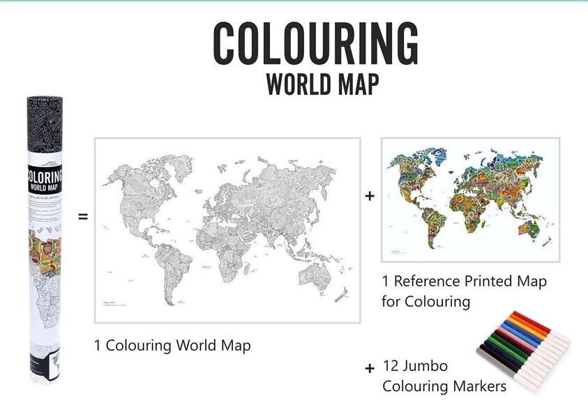 Izkrāsojama pasaules karte LV цена и информация | Pasaules kartes | 220.lv