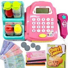 Rotaļlietu kases aparāts ar piederumiem Woopie, rozā cena un informācija | Rotaļlietas meitenēm | 220.lv