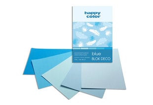 Krāsains kartons Happy Color Deco Blue A4, 20 l. cena un informācija | Burtnīcas un papīra preces | 220.lv