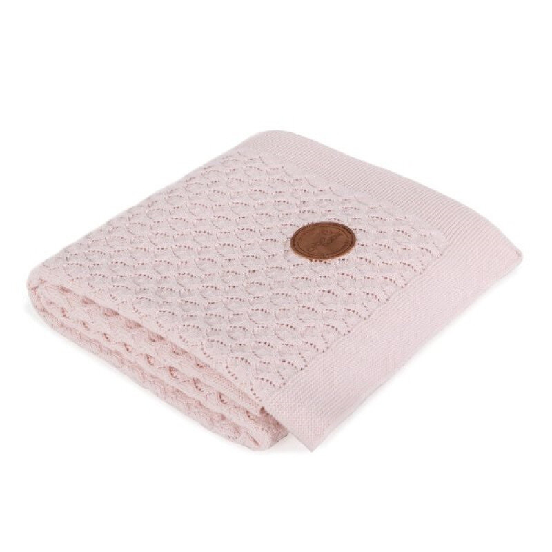 Ceba Beba dāvanu kastē ar adītu segu-pledu Pink Waves, 90x90 cm cena un informācija | Gultas pārklāji, pledi | 220.lv