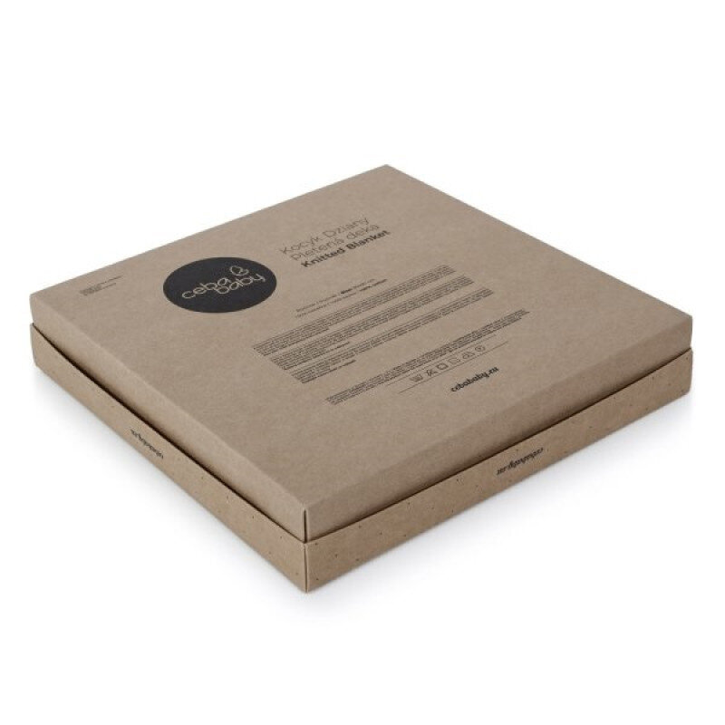 Ceba Beba dāvanu kastē ar adītu segu-pledu Gray waves, 90x90 cm cena un informācija | Gultas pārklāji, pledi | 220.lv