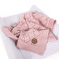 Ceba Beba dāvanu kastē ar adītu segu-pledu Rice stitch pink, 90x90 cm cena un informācija | Gultas pārklāji, pledi | 220.lv