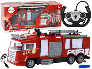 Tālvadības pults vadāma ugunsdzēsēju mašīna, sarkana cena un informācija | Rotaļlietas zēniem | 220.lv