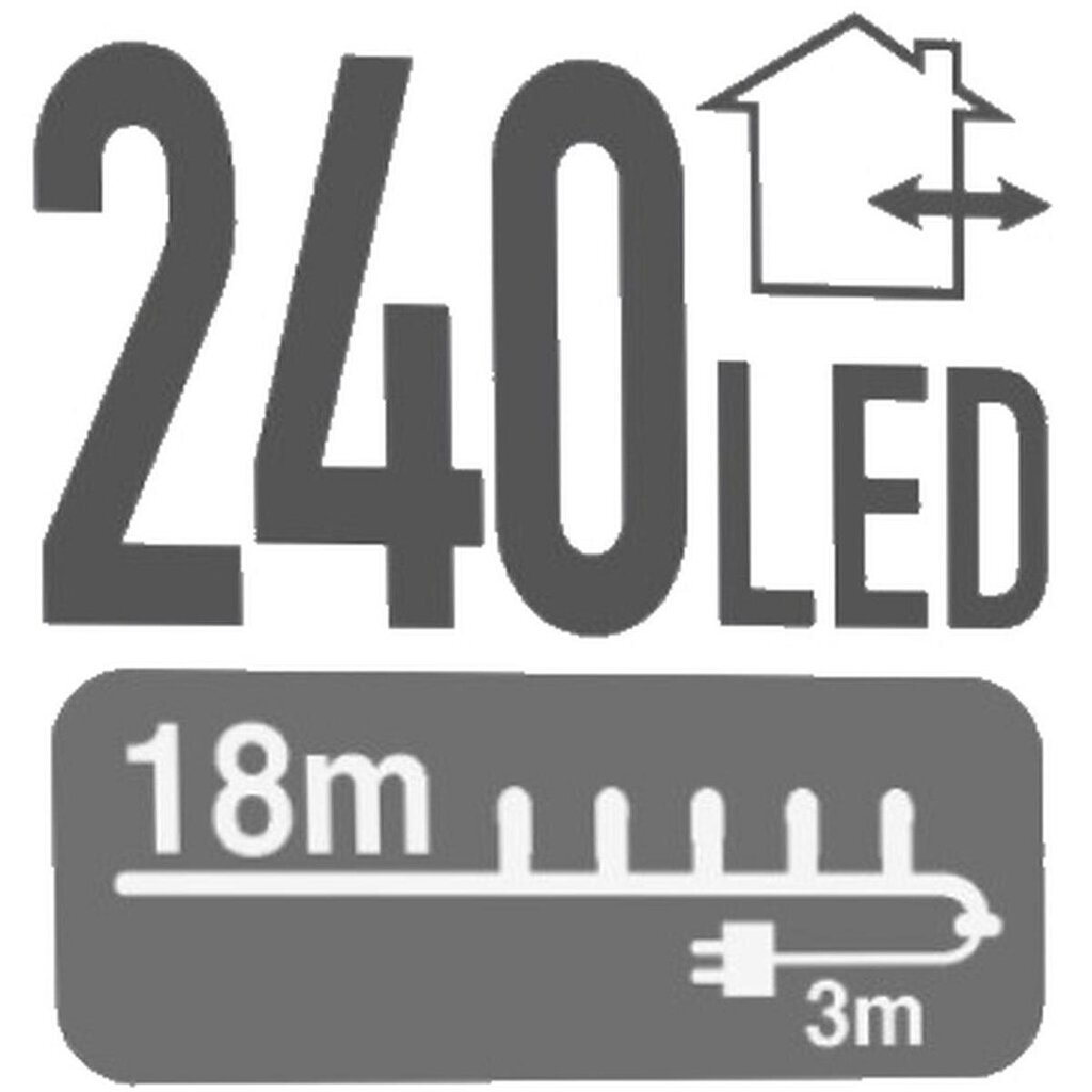 Ziemassvētku virtene, 240 LED, 18 m cena un informācija | Ziemassvētku lampiņas, LED virtenes | 220.lv