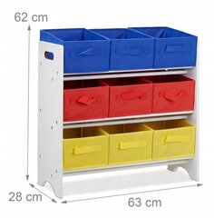 Bērnu istabas plaukti ar konteneriem, krāsains cena un informācija | Plaukti bērnu istabai | 220.lv