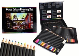 Набор цветных карандашей, 74 шт. цена и информация | Принадлежности для рисования, лепки | 220.lv