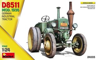 Līmējošais modelis MiniArt 24005 German Industrial Tractor D8511 Mod. 1936 1/24 cena un informācija | Līmējamie modeļi | 220.lv