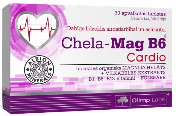 Uztura bagātinātājs Olimp Labs Chela-Mag B6 Cardio, 30tabletes cena un informācija | Vitamīni, preparāti, uztura bagātinātāji labsajūtai | 220.lv