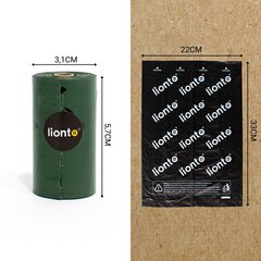 Ekskrementu maisiņi Lionto, zaļi/melni, 600 gab. cena un informācija | Kopšanas līdzekļi dzīvniekiem | 220.lv