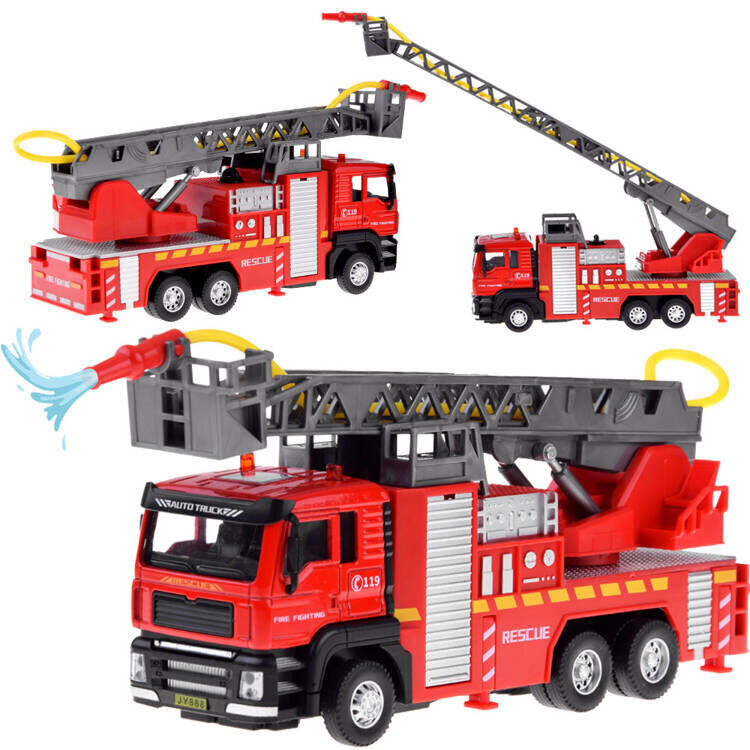 Rotaļu ugunsdzēsēju mašīna ar kāpnēm un ūdens smidzinātāju цена и информация | Rotaļlietas zēniem | 220.lv
