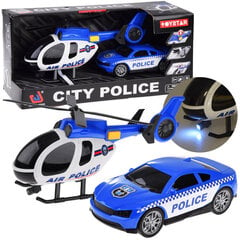 Policijas mašīnas un helikoptera komplekts cena un informācija | Rotaļlietas zēniem | 220.lv