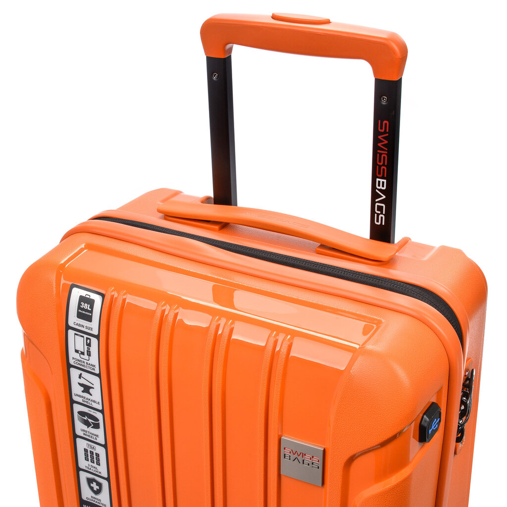 Mazs kabīnes koferis SwissBags Tourist, S, oranžs cena un informācija | Koferi, ceļojumu somas | 220.lv