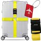 Drošības josta ceļojuma koferim, dzeltena cena un informācija | Koferi, ceļojumu somas | 220.lv