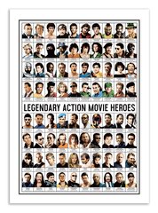 Plakāts Legendary Action Movie Heroes 50 x 70 cm cena un informācija | Gleznas | 220.lv