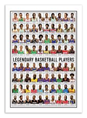 Plakāts Legendary Basketball Players 50 x 70 cm cena un informācija | Gleznas | 220.lv