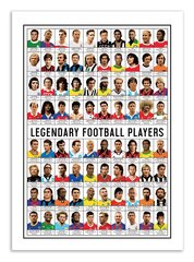 Plakāts Legendary Football Players 70 x 100 cm cena un informācija | Gleznas | 220.lv