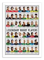 Plakāts Legendary Rugby Players 50 x 70 cm cena un informācija | Gleznas | 220.lv