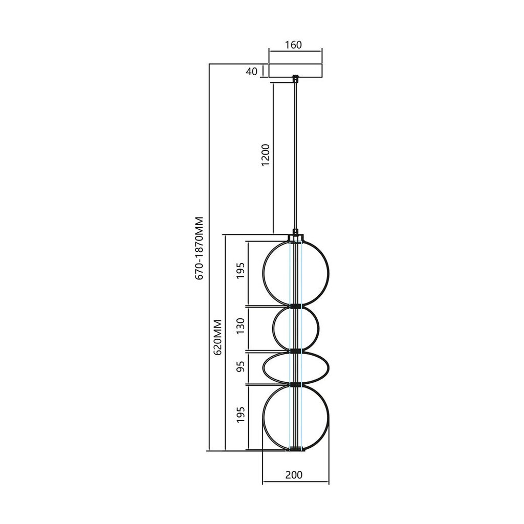 Milagro piekaramā lampa Daphne ML0347 cena un informācija | Lustras | 220.lv