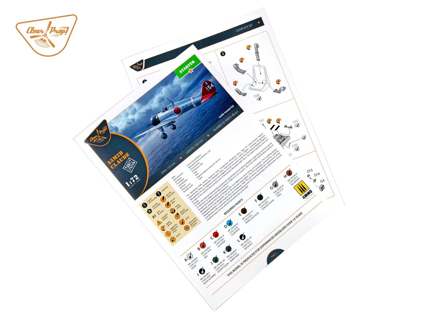 Konstruktors Clear Prop! - Mitsubishi Type 96 A5M2b Claude, 1/72, CP72006 cena un informācija | Konstruktori | 220.lv