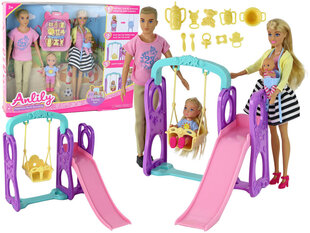 Leļļu komplekts ar rotaļu laukumu un piederumiem Lean Toys cena un informācija | Rotaļlietas meitenēm | 220.lv